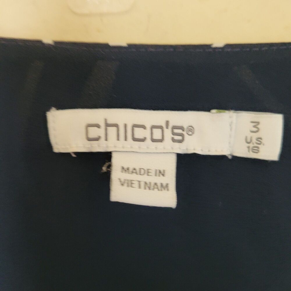 Chico's Floral Tiered Smocked Waist Maxi Dress Blue White Women 16 (Size 3) - Picture 9 of 17